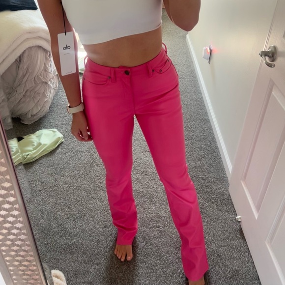 AFRM Heston Faux Leather Straight Leg Pants - Picture 16 of 16